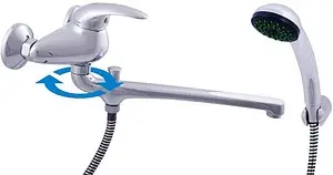 Смеситель для ванны с длинным изливом Rav Slezak Dunaj хром D457.5/1, 1