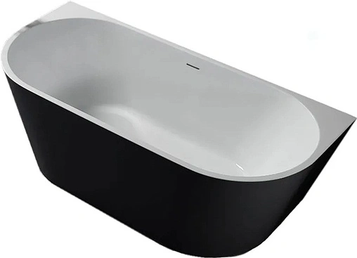 Ванна акриловая отдельностоящая Abber 170x80 белый/панель Black matte AB9216-1.7MB