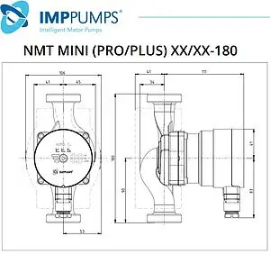 Насос циркуляционный IMP Pumps NMT MINI PLUS 20/60-180 979525913 Насос циркуляционный IMP Pumps NMT MINI PLUS 20/60-180 979525913, 3