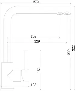 Смеситель для кухни с подключением к фильтру Swedbe Selene Plus нержавеющая сталь K8540K, 2