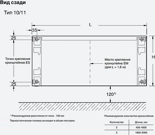 Радиатор стальной панельный Buderus Logatrend K-Profil тип 11 300 x 1400 мм 7724102314