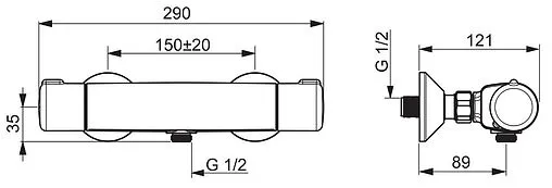 Термостат для душа Oras Nova хром 7460X