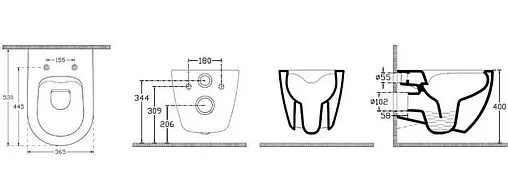 Унитаз подвесной безободковый с функцией биде и встроенным смесителем ISVEA Infinity бордовый 10NFS1005I-2R