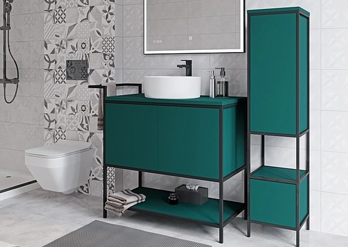 Тумба-умывальник напольная Cersanit Botanique 100 зелёный 63015+
