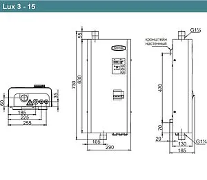 Котел электрический одноконтурный 6кВт Zota LUX-X 6 ZL3468421006 Котел электрический одноконтурный 6кВт Zota LUX-X 6 ZL3468421006, 2