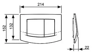 Клавиша смыва для унитаза TECEambia 9240225 хром матовый Клавиша смыва для унитаза TECEambia 9240225 хром матовый, 2
