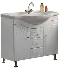 Тумба-умывальник напольная Aquaton Домус 95 белый 1A0613K0DO010, 1