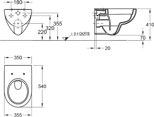Унитаз подвесной безободковый Keramag Renova Nr.1 белый 203050000