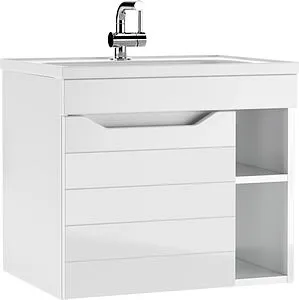 Тумба-умывальник подвесная Айсберг Агата 60 белый DA6703T+4670142930501, 1