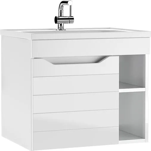 Тумба-умывальник подвесной Айсберг Агата 60 белый DA6703T+4670142930501