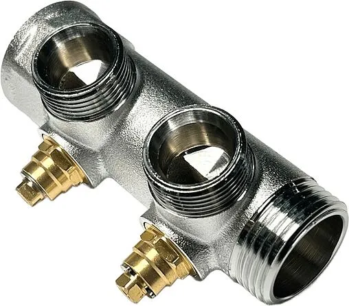 Коллектор регулирующий проходной 2 отвода 1&quot;в/н x ¾&quot;ек Uni-fitt 414C4320