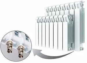 Радиатор биметаллический 7 секций нижнее правое подключение Rifar Base Ventil 350 RBVR35007, 3
