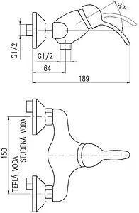 Смеситель для душа Rav Slezak Labe хром L081.5, 2