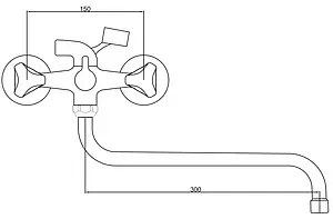 Смеситель для ванны с длинным изливом Gross Aqua Astra хром 7088045C-35F Смеситель для ванны с длинным изливом Gross Aqua Astra хром 7088045C-35F, 2
