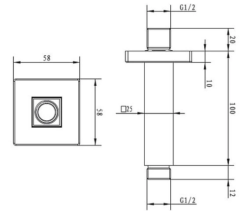 Держатель верхнего душа на потолок Villeroy&amp;Boch Universal хром TVC00001300061
