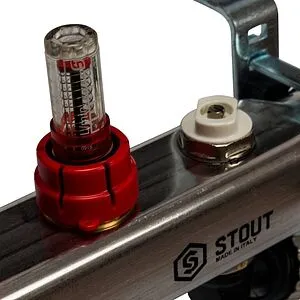 Группа коллекторная с расходомерами 5 отводов 1&quot;в/в x ¾&quot;ек Stout SMS-0927-000005, 4