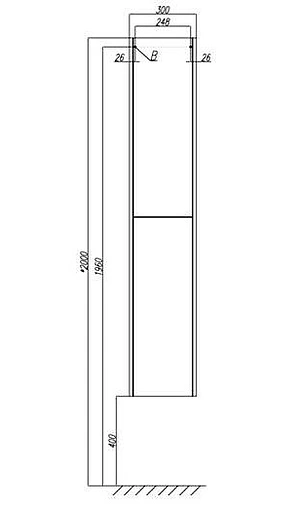 Шкаф-пенал подвесной Aquaton Йорк 30 белый/выбеленное дерево 1A171203YOAY0