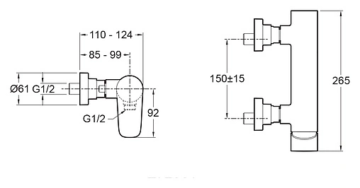 Смеситель для душа Jacob Delafon Aleo хром E72351-CP Смеситель для душа Jacob Delafon Aleo хром E72351-CP