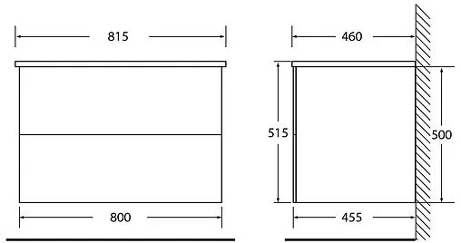Тумба-умывальник подвесная BelBagno ETNA 80 Bianco Lucido ETNA-800-2C-SO-BL-P+