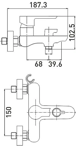 Смеситель для ванны Gross Aqua Loft хром 2515298C