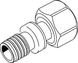 Муфта аксиальная с накидной гайкой 16мм x ¾&quot;ек TECEflex 7136161, 2