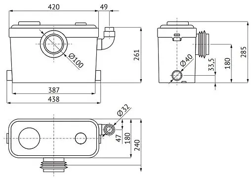 Канализационная насосная установка Unipump Sanivort 605 A 88017