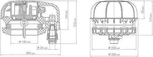 Крышка обсадной трубы скважины Джилекс КС 110-133 6050