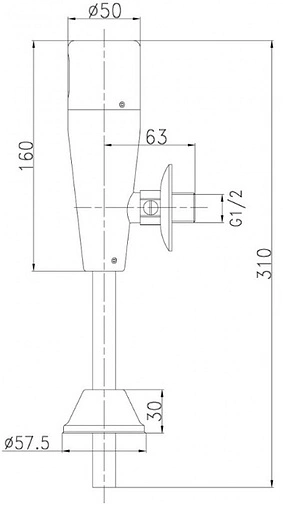 Автоматический кран для писсуара Lemark Projekt LM4654CE хром глянцевый