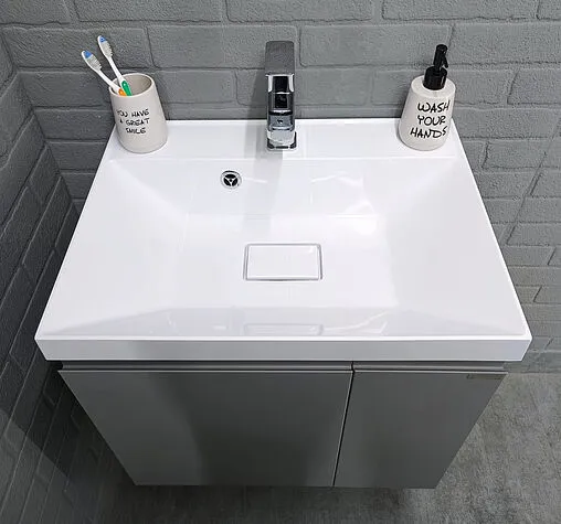 Тумба-умывальник подвесной Домино Graffo 60 светло-серый DGr2408T+4670142930044