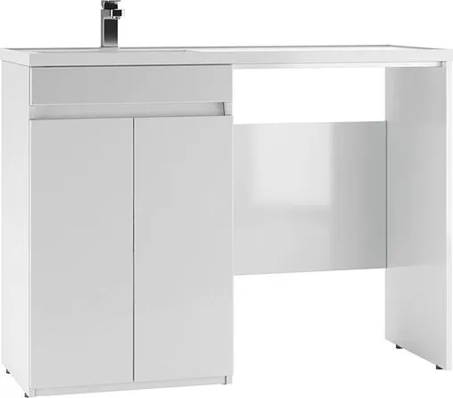 Тумба под умывальник напольная над стиральной машиной Айсберг Норма 120 белый DA1659T