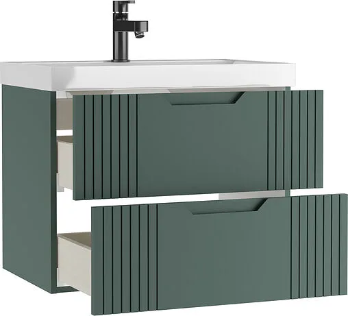 Тумба-умывальник подвесная Домино Garden 70 зеленый матовый DG2503T+4670142930037