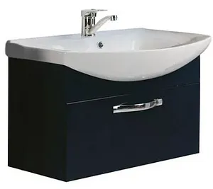 Тумба-умывальник подвесная Aquaton Ария 80 чёрный 1A1417K0AA950, 4