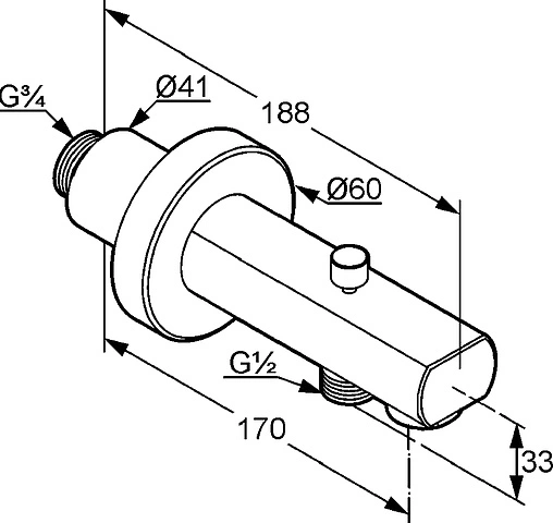 Излив для скрытого монтажа с переключателем Kludi Zenta хром 1350105