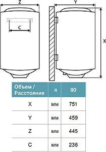 Водонагреватель накопительный электрический Thermex Eterna 80 V 151012 Водонагреватель накопительный электрический Thermex Eterna 80 V 151012, 2