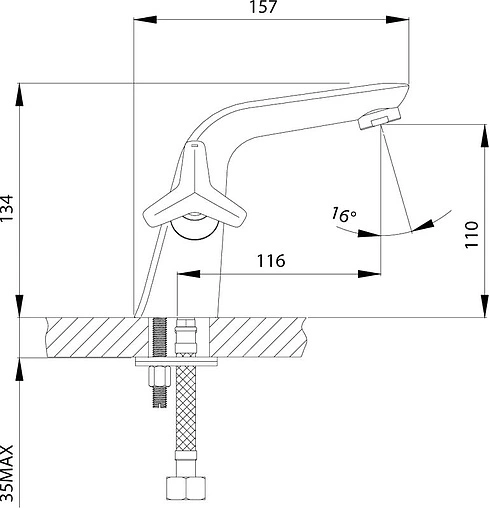 Смеситель для раковины Rossinka хром/золото RS41-61