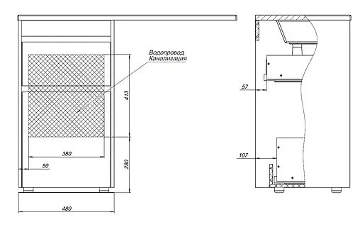 Тумба-умывальник напольная Aquanet Токио 110 L дуб веллингтон 00333647+00235497