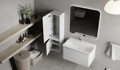 Тумба-умывальник подвесная Raval Welto 80 белый Wel.01.80/P/W/RL+Solo.08.80/W/RL