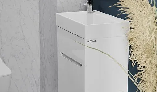 Тумба под умывальник подвесная Raval Brik 55 белый Brk.01.55/P/W/RL