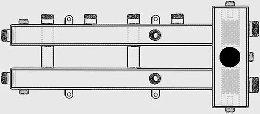 Распределительный коллектор 3 контура с гидрострелкой 1¼&quot;н x 1&quot;н Север-М2+1(Aisi) 1915026
