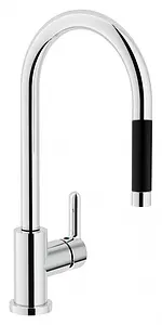 Смеситель для кухни с выдвижным изливом Nobili ABC хром/чёрный AB87137/1CR, 1