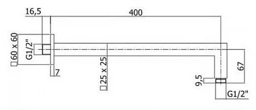 Лейка верхнего душа с настенным креплением Paffoni Syncro полированная сталь ZSOF075ST+ZSOF063ST