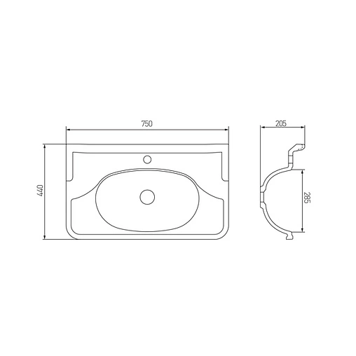 Раковина Aquaton Венеция 75 белый 1A707031VN010