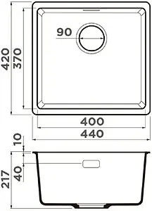 Мойка кухонная Omoikiri Kata 44-U-GR leningrad grey 4993404, 2
