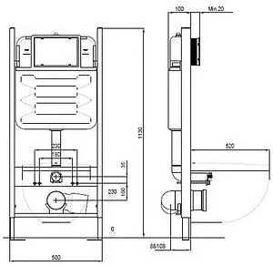 Комплект 6 в 1 Jacob Delafon Elite E21743RU-BL с кнопкой E36496-BL черный матовый, 2