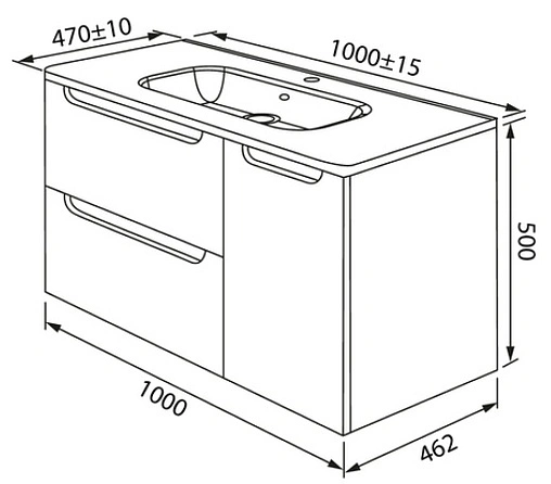 Тумба под умывальник подвесная IDDIS Edifice 100 белый EDI10W1i95
