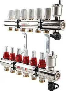 Группа коллекторная с расходомерами 8 отводов 1&quot;в/в x ¾&quot;ек Valtec VTc.596.EMNX.0608, 1