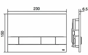 Клавиша смыва для унитаза OLI Narrow OLIpure 148301 хром глянцевый, 2