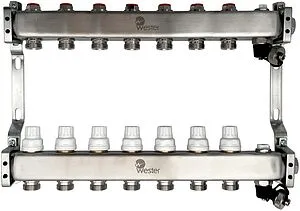 Группа коллекторная без расходомеров 7 отводов 1&quot;в/в x ¾&quot;ек Wester MUVS7134, 1