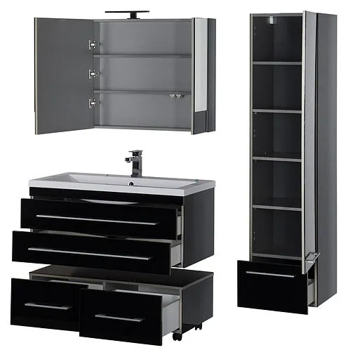 Шкаф-пенал подвесной Aquanet Верона 40 R чёрный 00176673 Шкаф-пенал подвесной Aquanet Верона 40 R чёрный 00176673