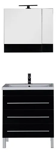 Шкаф-зеркало Aquanet Верона 75 L чёрный 00175385